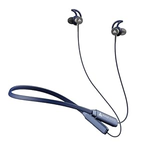 Boult Audio FXCharge Bluetooth Earphones with 40H Playtime, Dual Pairing Neckband, Zen™ ENC Mic, Type-C Fast Charging (5Mins=7.5Hrs), Biggest 14.2mm Bass Driver IPX5 Premium Silicone Neck Band (Blue)